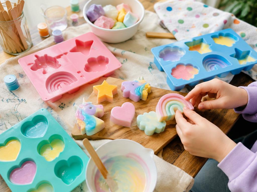 Melt and Pour Soap Bar workshop setup